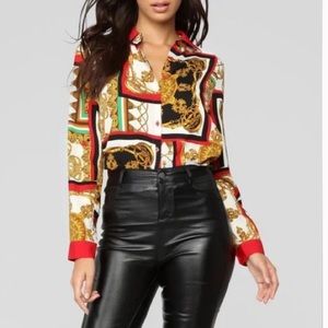 NWT Fashion Nova Lock And Key Blouse Size M